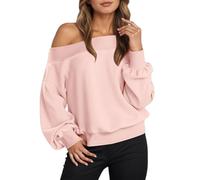Sweat-Shirt à épaules dénudées pour Femme avec Manches Ballon, Pull décontracté à col Carmen | Pull Chaud pour Un Look féminin