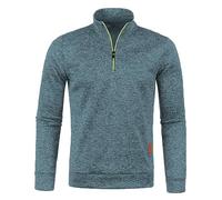 Sweat-shirt à fermeture éclair 1/4 pour homme, pull en tricot avec polaire, pull en tricot léger et doux, couleur unie, coupe ajustée, pull classique à manches longues pour l'automne