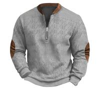 Sweat-shirt à fermeture éclair 1/4 pour homme, sweat-shirt pour homme avec coudière, pulls tendance imprimés, pulls décontractés amples, vestes sans capuche douces et colorées pour homme à l'automne