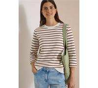 Sweat-shirt à manches 3/4, col rond et rayures
