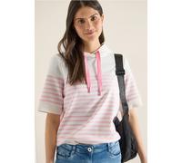 Sweat-shirt à manches courtes avec capuche et rayures