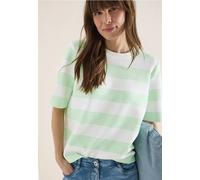 Sweat-shirt à manches courtes et à rayures
