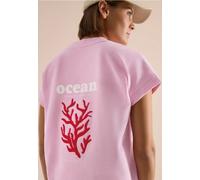 Sweat-shirt à manches courtes imprimé au dos