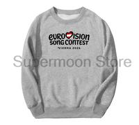 Sweat-shirt à manches longues avec logo Vinenna pour le concours de chanson de l'Eurovision 2026, streetwear pour hommes et femmes gray