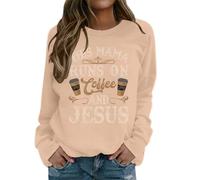 Sweat-shirt à manches longues pour femme avec inscription « God is Greater Than The Highs and Lows », kaki, S