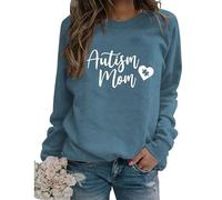 Sweat-Shirt à Manches Longues pour Femme - Cadeau pour Maman autiste - T-Shirt de Sensibilisation à l'Autisme - Haut Graphique Mignon