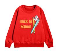 Sweat-Shirt à Manches Longues pour Filles, Saison de la rentrée Scolaire, Mode Hiver, Hauts Chauds et Confortables, Motifs de Dessins animés, vêtements décontractés Lot Tee Shirt (Red, 11-12 Years)