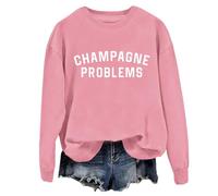 Sweat-shirt à problèmes de champagne, chemise à problèmes de champagne, sweatshirts à champagne amusants pour femmes et hommes, rose, XL