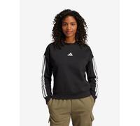 Adidas Damen Essentials 3-Stripes Fleece Sweatshirt, Black/White, L