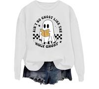 Sweat-shirt « Ain't No Ghost Like The Holy Ghost » pour Halloween et lecture chrétienne, blanc, M