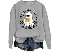 Sweat-shirt « Ain't No Ghost Like The Holy Ghost » pour Halloween et lecture chrétienne, gris, XXL