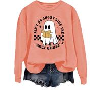 Sweat-shirt « Ain't No Ghost Like The Holy Ghost » pour Halloween et lecture chrétienne, Hami Orange, M