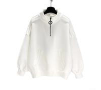 Sweat-shirt ample à manches longues et col montant pour homme