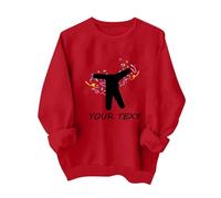 Sweat-shirt amusant personnalisé à imprimer pour femmes - T-shirt à manches longues personnalisé avec photo et texte, personnalisation exclusive vêtements de Noël Halloween pour couples famille fête