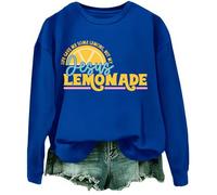 Sweat-shirt avec inscription « Life Gave Me Some Lemons But My Jesus He Be Making Lemonade », bleu marine, M