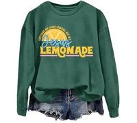 Sweat-shirt avec inscription « Life Gave Me Some Lemons But My Jesus He Be Making Lemonade », Vert, L