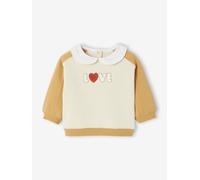 Sweat-shirt bébé fille col claudine ocre 12M(74CM)