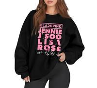 Sweat-Shirt Born Pink Noir et Rose World Tour à col Rond et Manches Longues Sweat-Shirt Tenues pour Concert 02-Rose Vif S