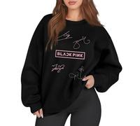 Sweat-Shirt Born Pink Noir et Rose World Tour à col Rond et Manches Longues Sweat-Shirt Tenues pour Concert 06-Rose Pourpre M