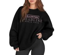 Sweat-Shirt Born Pink Noir et Rose World Tour à col Rond et Manches Longues Sweat-Shirt Tenues pour Concert 01-Noir L
