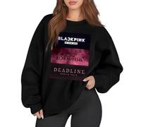 Sweat-Shirt Born Pink Noir et Rose World Tour à col Rond et Manches Longues Sweat-Shirt Tenues pour Concert 06-Rose Vif S