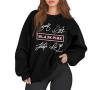 Sweat-Shirt Born Pink Noir et Rose World Tour à col Rond et Manches Longues Sweat-Shirt Tenues pour Concert 06-Marine M