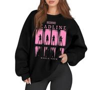 Sweat-Shirt Born Pink Noir et Rose World Tour à col Rond et Manches Longues Sweat-Shirt Tenues pour Concert 02-Rose Pourpre M
