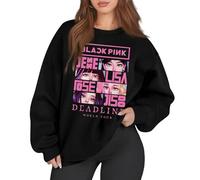 Sweat-Shirt Born Pink Noir et Rose World Tour à col Rond et Manches Longues Sweat-Shirt Tenues pour Concert 01-Rose Vif M