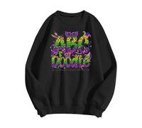 Sweat-shirt brillant pour femme - Élégant - Paillettes - Manches longues - Décontracté - Col rond - Manches longues - Pull en tricot - Sans capuche - Basique - Chemisier de transition - Pour