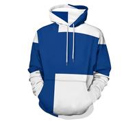 Sweat-Shirt Capuche Double Unisexe Imprimé Finlande Drapeau National Veste Multifonction Taille Grande Coupe Ample Manches Élastiques Design Classique Style Université