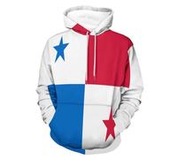 Sweat-Shirt Capuche Double Unisexe Imprimé Panama Drapeau National Veste Multifonction Taille Grande Coupe Ample Manches Élastiques Design Classique Style Université