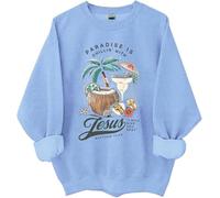 Sweat-shirt Chillin' With Jesus, Paradise Is Chillin' With Jesus I Will Give You Rest Jesus Shirt, bleu ciel, S