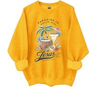 Sweat-shirt Chillin' With Jesus, Paradise Is Chillin' With Jesus I Will Give You Rest Jesus Shirt, jaune, L