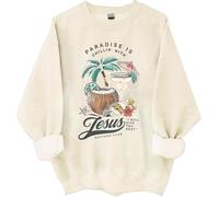 Sweat-shirt Chillin' With Jesus, Paradise Is Chillin' With Jesus I Will Give You Rest Jesus Shirt, Khika., XL