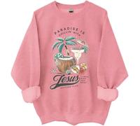 Sweat-shirt Chillin' With Jesus, Paradise Is Chillin' With Jesus I Will Give You Rest Jesus Shirt, rose, XXL