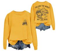 Sweat-shirt chrétien « Follow The Word Not The Herd » - Chemise chrétienne pour femme et homme, jaune, L