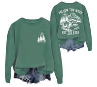 Sweat-shirt chrétien « Follow The Word Not The Herd » - Chemise chrétienne pour femme et homme, Vert, XL