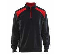 Blåkläder Sweat-shirt Demi-zip 33531158 bicolore Noir/Rouge Taille 3XL