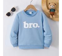 sweat-shirt col rond à manches longues avec imprimé lettre "Brother" pour jeune garçon, polyvalent pour un port quotidien, automne/hiver 6Y,7Y,4Y,5YGéométrique,LettresÉtoffe