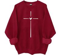Sweat-shirt croix chrétienne foi chrétienne croix chemise croix subtile sweat-shirt religieux foi haut, bordeaux, L