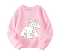 Sweat-Shirt d'automne pour Enfants, Chien Kawaii, Impression de Dessin animé, écoles primaires, Pull, Sweat-Shirt pour Filles, Tendance Coton,Rose,160cm