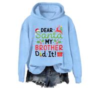 Sweat-shirt de Noël « Dear Santa My Brother Did It » pour femme et homme, Bleu (Carolina blue), S