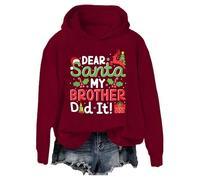 Sweat-shirt de Noël « Dear Santa My Brother Did It » pour femme et homme, bordeaux, M