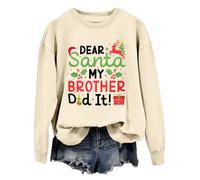 Sweat-shirt de Noël « Dear Santa My Brother Did It » pour femme et homme, Khika-1, M