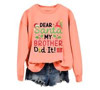 Sweat-shirt de Noël « Dear Santa My Brother Did It » pour femme et homme, Orange-1, XXL