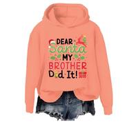 Sweat-shirt de Noël « Dear Santa My Brother Did It » pour femme et homme, Orange, L