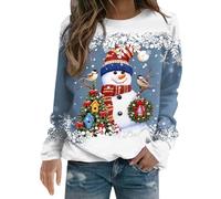 Sweat-Shirt de Noël Multicolore à imprimé Bonhomme de Neige, Damenmode Sweatshirts Noel