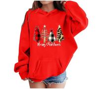 Sweat-Shirt De Noël pour Enfant a Capuche, Pull Noel Enfant Imprimé Manches Longues Pull De Noel Chaud Hiver Pulls De Noël pour Enfants Sweat Christmas Fête Glamour Sweats Girl 3-10 Ans