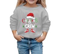Sweat-Shirt De Noël pour Enfant Manches Longues, Pull De Noel Enfant Imprimé Renne Col Rond Pull De Noel Chaud Hiver Pulls De Noël pour Enfants Sweat Christmas Glamour Sweats Girl 3-10 Ans