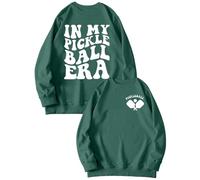 Sweat-shirt de Noël pour femme 2025 Hiver Lounge Wear In My Sweatshirt Pull de sport tendance Pull à col rond mignon pour amoureux Sweat à capuche de plage pour femme, Vert, L